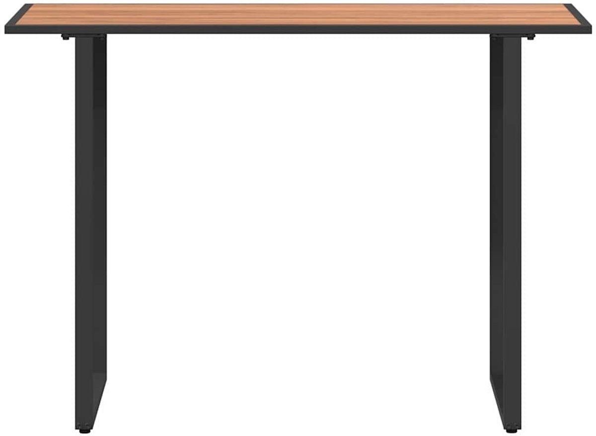 Tuintafel - bruin met zwart - 100x55 cm - hoogte 70 cm - hout - metaal - Afbeelding 3