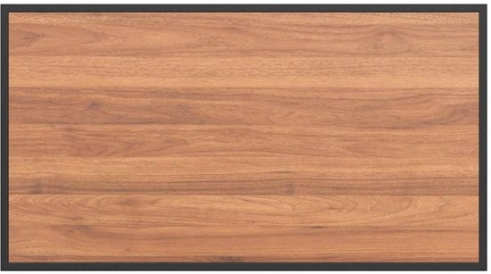 Tuintafel - bruin met zwart - 100x55 cm - hoogte 70 cm - hout - metaal - Afbeelding 6