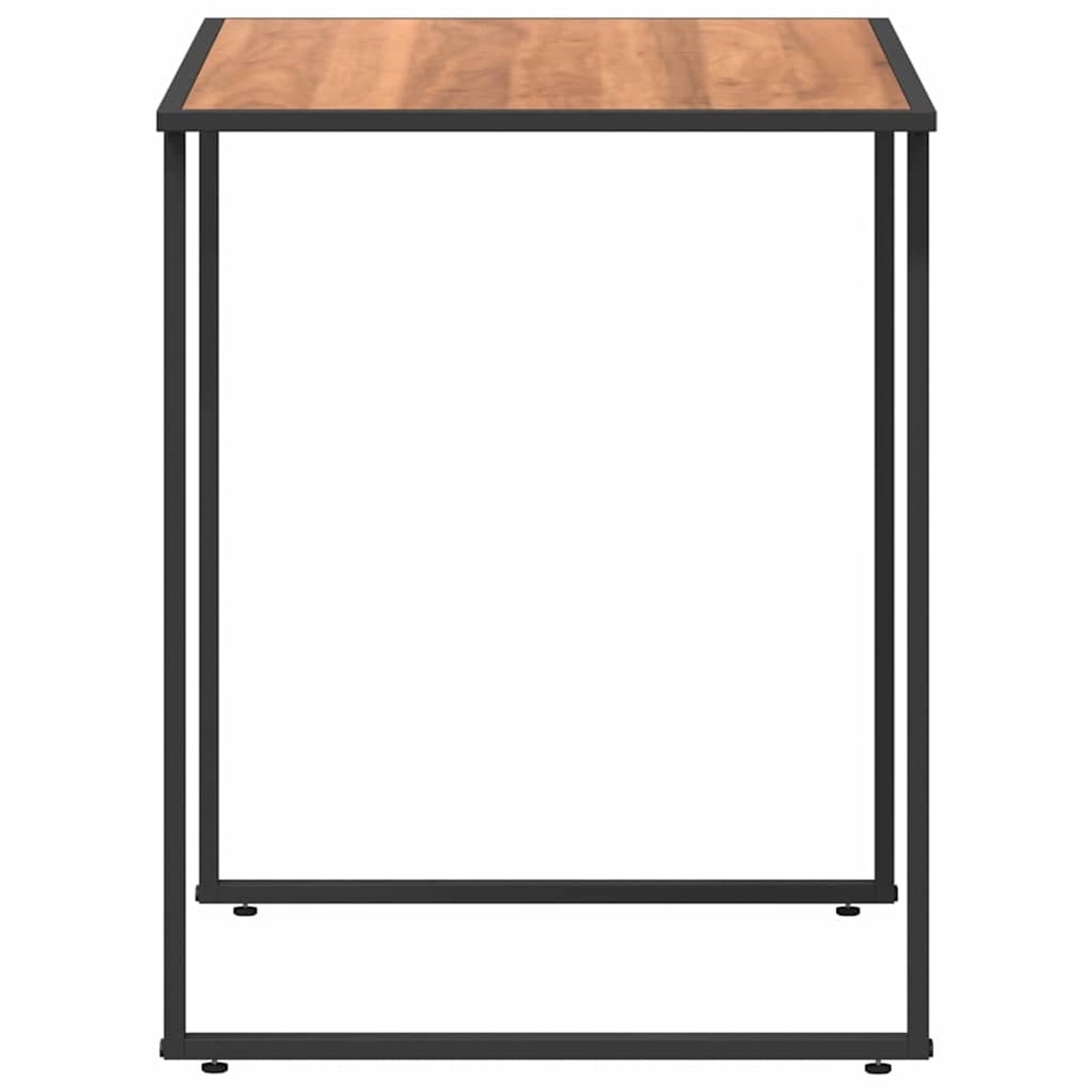 Tuintafel - bruin met zwart - 100x55 cm - hoogte 70 cm - hout - metaal - Afbeelding 7