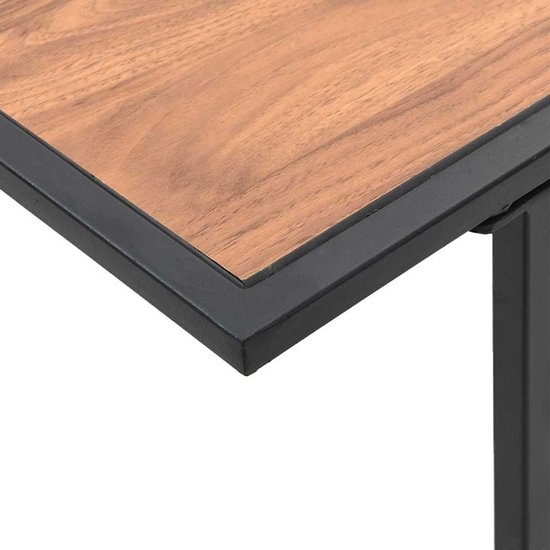 Tuintafel - bruin met zwart - 100x55 cm - hoogte 70 cm - hout - metaal - Afbeelding 8