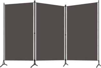 Kamerscherm - lengte 260 cm - roomdivider met - 3 panelen - 260x180 - cm - antraciet