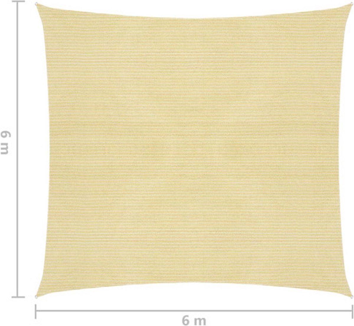 Schaduwdoek - zonnezeil - zonnedoel - 6x6 meter - 160 - g/m² - HDPE - beige - Afbeelding 3