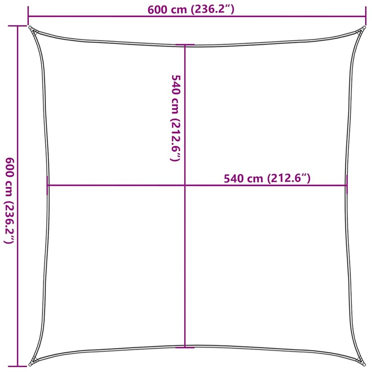 Schaduwdoek - zonnezeil - zonnedoel - 6x6 meter - 160 - g/m² - HDPE - beige - Afbeelding 16