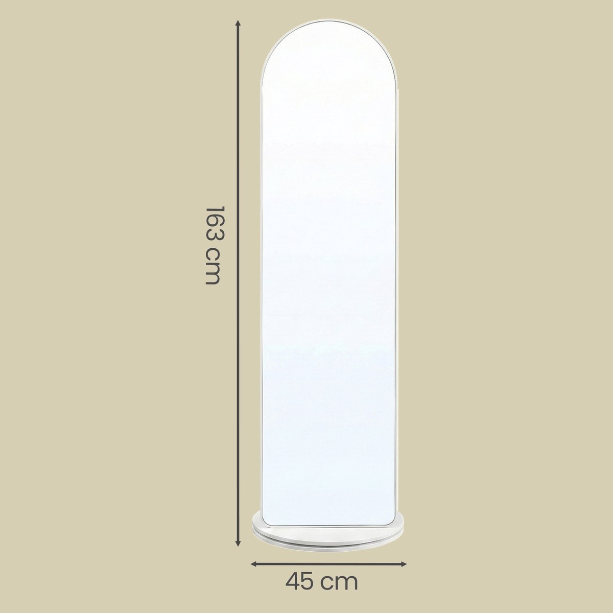 SONGMICS - Spiegel - Spiegel staand - Met Voet Planken en Haken - Voor Slaapkamer Woonkamer - LFM037WB - Afbeelding 3