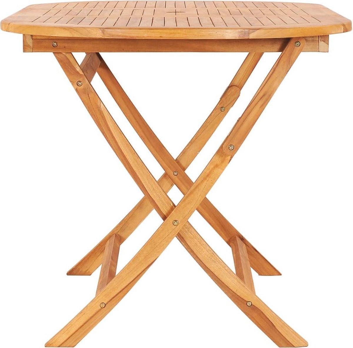 Tuintafel - inklapbaar - lengte 160 cm - massief teakhout - 160x80x75 cm - bruin - Afbeelding 3