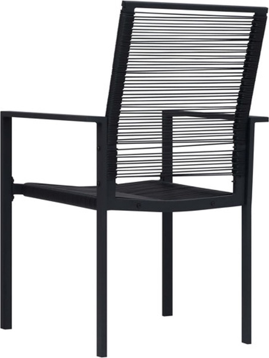 set van 4 Tuinstoelen - - metaal - zwart - moderne stoelen - Afbeelding 3