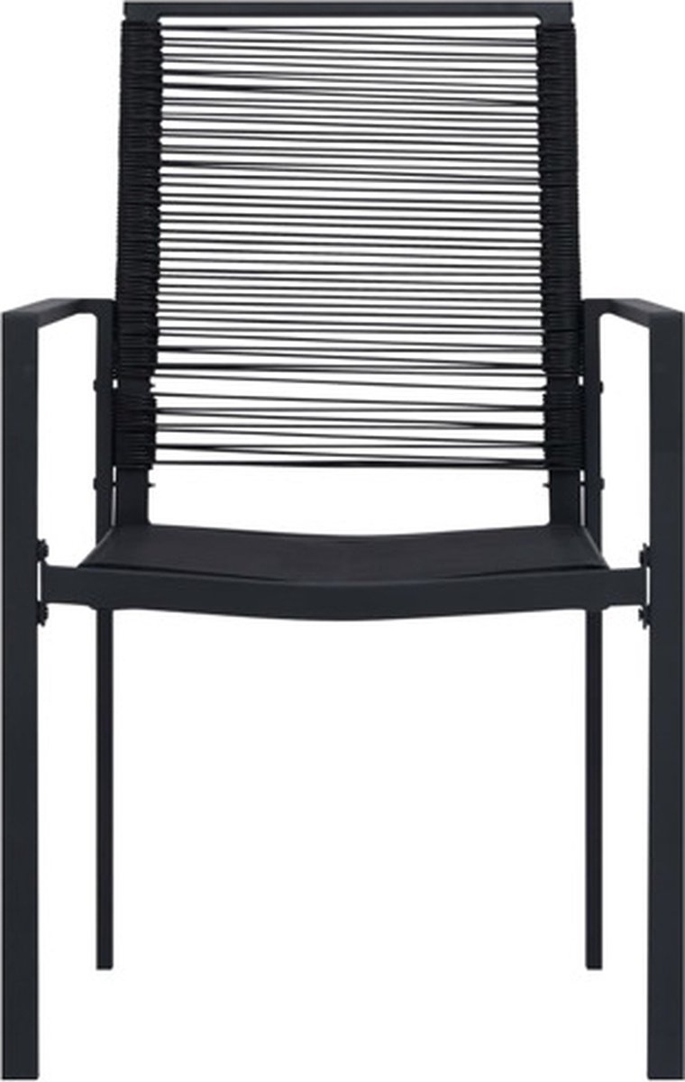 set van 4 Tuinstoelen - - metaal - zwart - moderne stoelen - Afbeelding 4