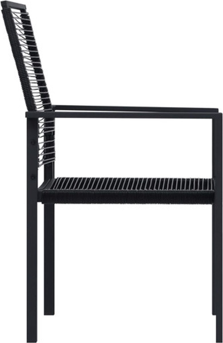set van 4 Tuinstoelen - - metaal - zwart - moderne stoelen - Afbeelding 5