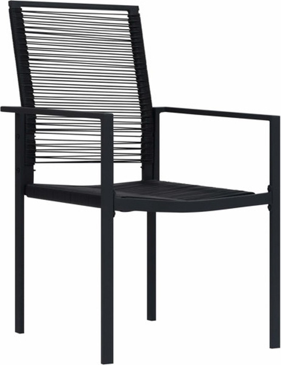 set van 4 Tuinstoelen - - metaal - zwart - moderne stoelen - Afbeelding 6