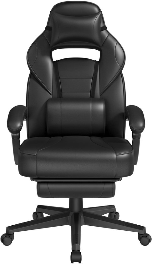 SONGMICS - Gaming Stoel - bureaustoel - gamingchair - Met Hoofdsteun en Lendenkussen - In Hoogte Verstelbaar - OBG073BH - Afbeelding 9