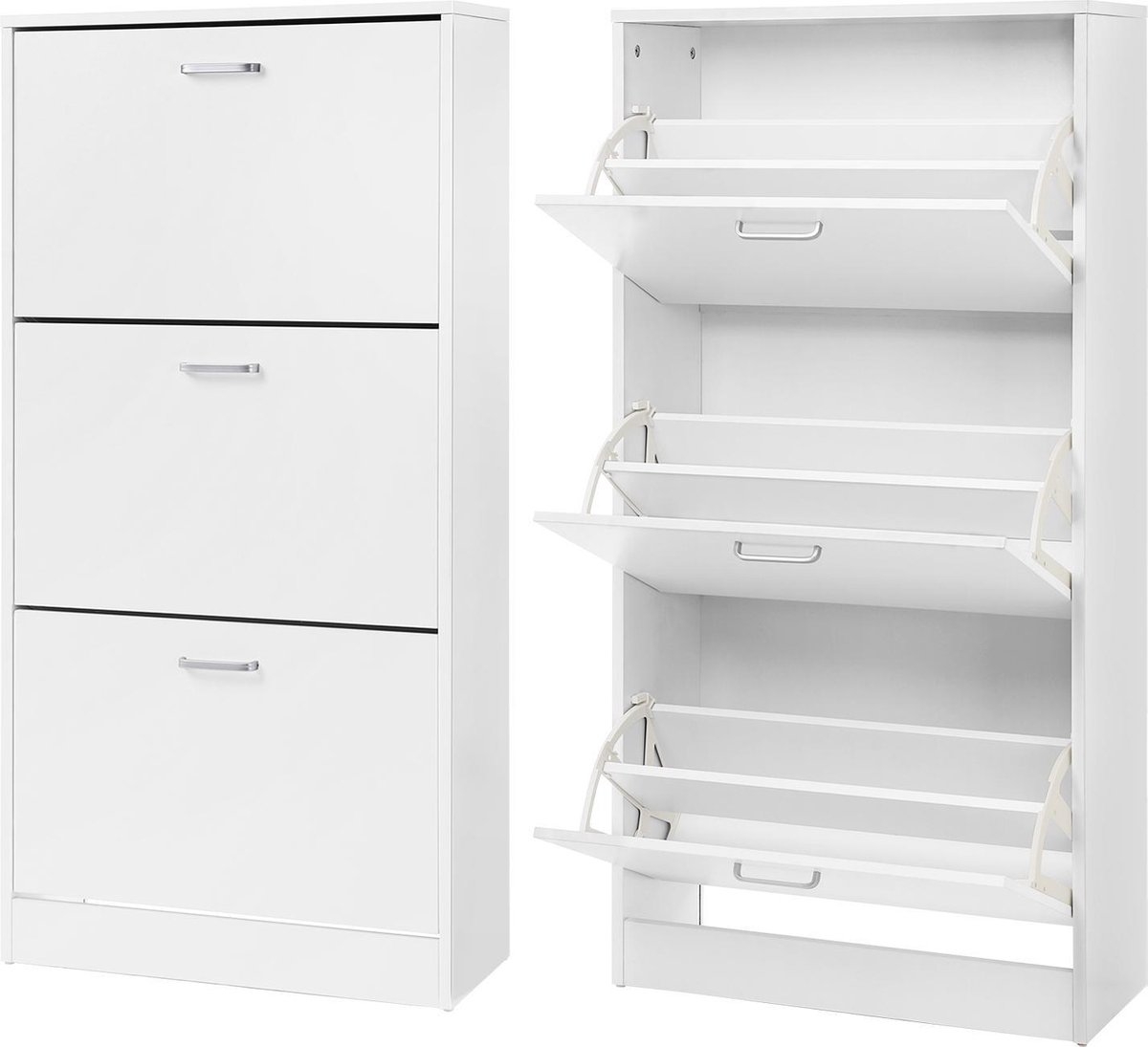 Schoenenkast - schoenenopberger - hoogte 120 cm - Met 3 Kleppen - Voor 12-18 Paar Schoenen - Schoenen Opberger - LBC03W