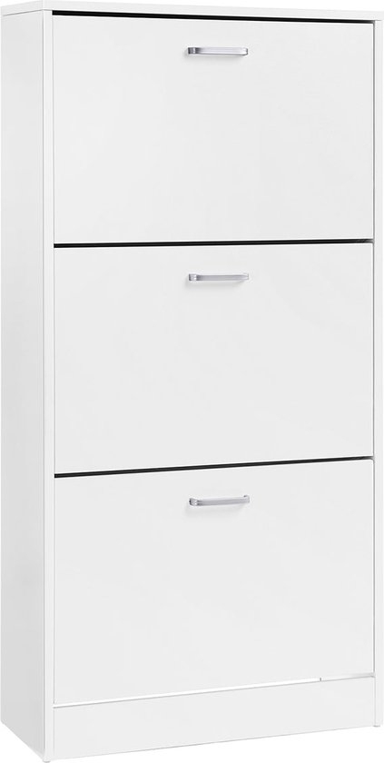 Schoenenkast - schoenenopberger - hoogte 120 cm - Met 3 Kleppen - Voor 12-18 Paar Schoenen - Schoenen Opberger - LBC03W - Afbeelding 9