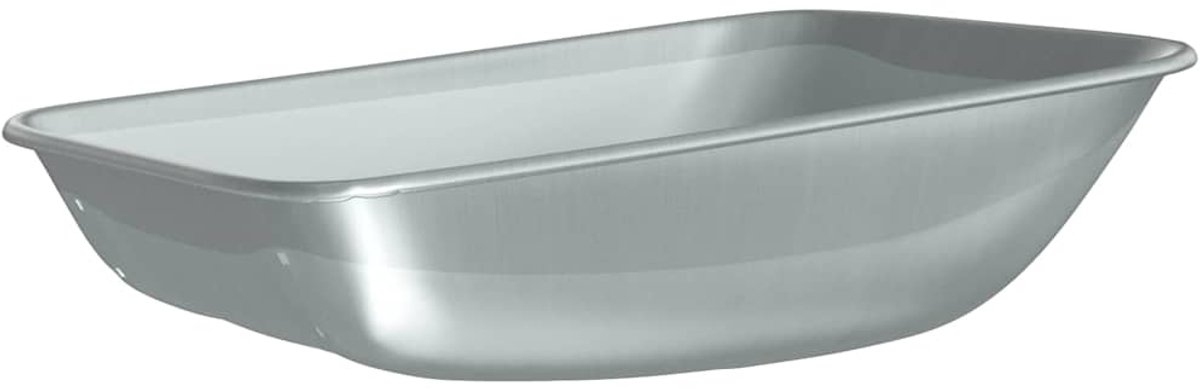 Kruiwagenbak - vervangende bak voor kruiwagen - 80x60x25 cm - zilver - Afbeelding 3