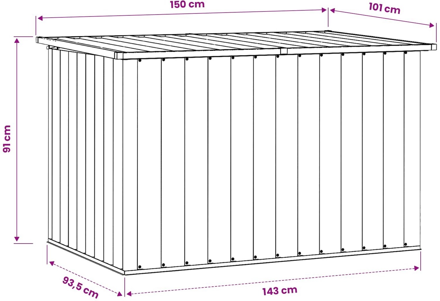 Opbergbox - Tuinbox - metaal - 150x101x91 cm - grijs - Afbeelding 25