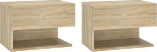 Set van 2 nachtkastjes - hangend - 46x30 cm - sonoma  eikenkleurig