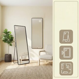 Spiegel - Spiegel staand - 150 x 40 cm - Aluminium Frame - zwart - LFM034BH