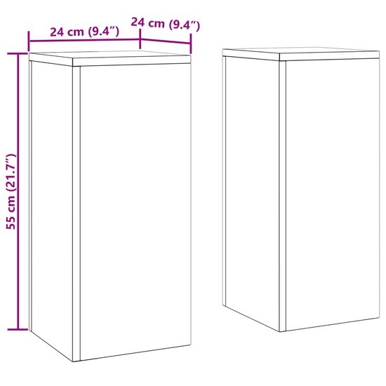 set van 2 Plantenstandaard - plantentafel - hoogte - metaal - antraciet - 24x24x55cm - Afbeelding 19