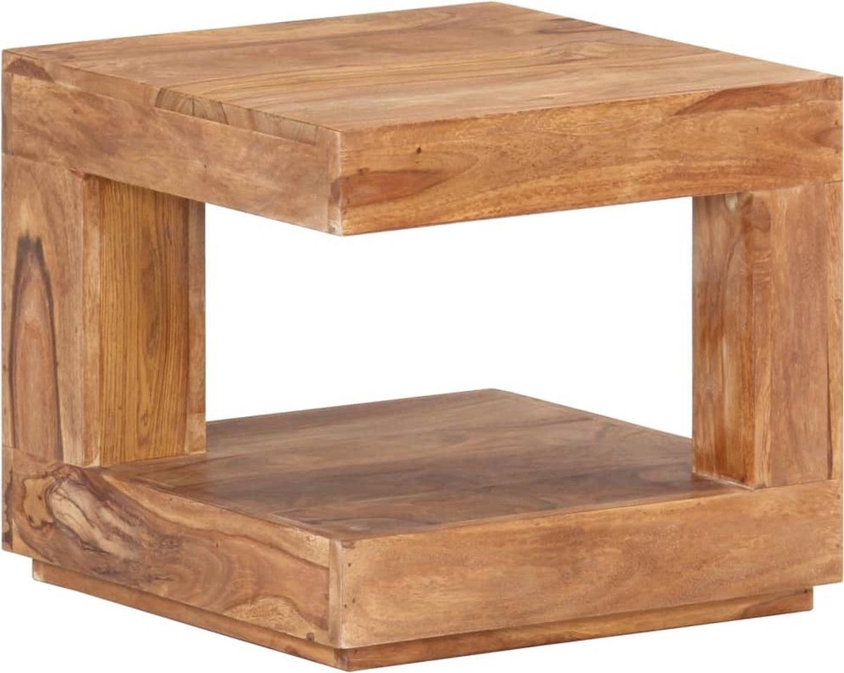 Salontafel - 45x45x40 - cm - massief - acaciahout - bruin - Afbeelding 3