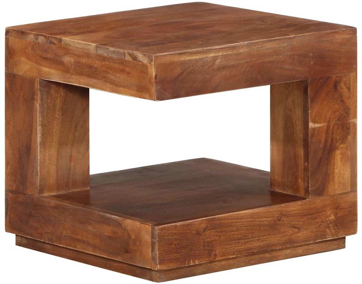 Salontafel - 45x45x40 - cm - massief - acaciahout - bruin - Afbeelding 10