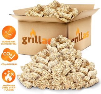 15 kg biologische open haard- en barbecue-aanmaakblokjes ca. 1200 stuks, van houtwol, in was geïmpregneerd, kolenaansteker, aanmaakwol, aanmaakhulp zonder resten