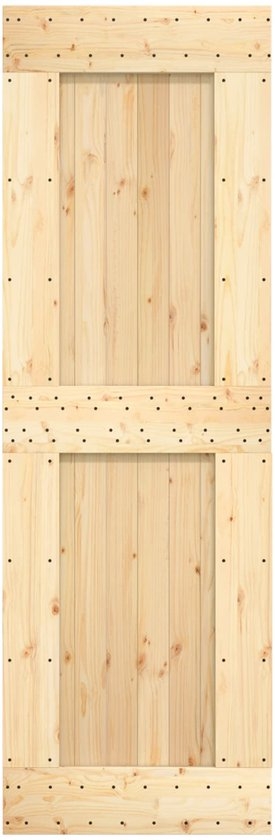 Vlakke binnendeur - deur 70x210cm - Massief grenenhout - onbenandeld - Afbeelding 4