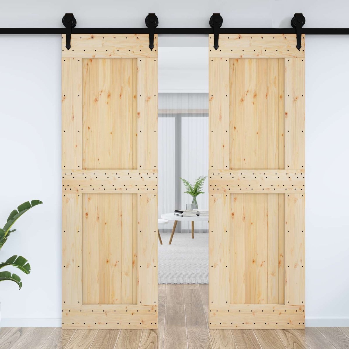 Vlakke binnendeur - deur 70x210cm - Massief grenenhout - onbenandeld - Afbeelding 6