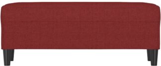 Zitbank - bankje - lengte 1 meter - 100x35x41 - cm - stof - wijnrood