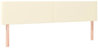 Hoofdbord - breedte 180 cm - hoogte 78/88 cm - kunstleer - crème / beige