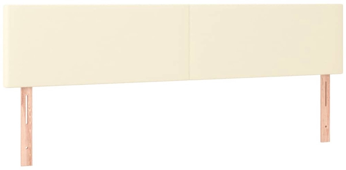 Hoofdbord - breedte 180 cm - hoogte 78/88 cm - kunstleer - crème / beige