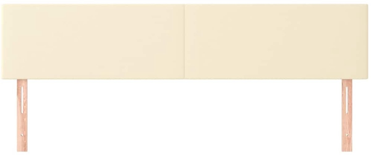 Hoofdbord - breedte 180 cm - hoogte 78/88 cm - kunstleer - crème / beige - Afbeelding 11