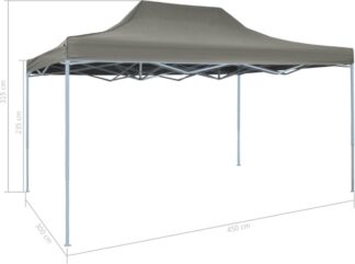Partytent - paviljoen - pop-up - inklapbaar - 3x4,5 meter - antraciet