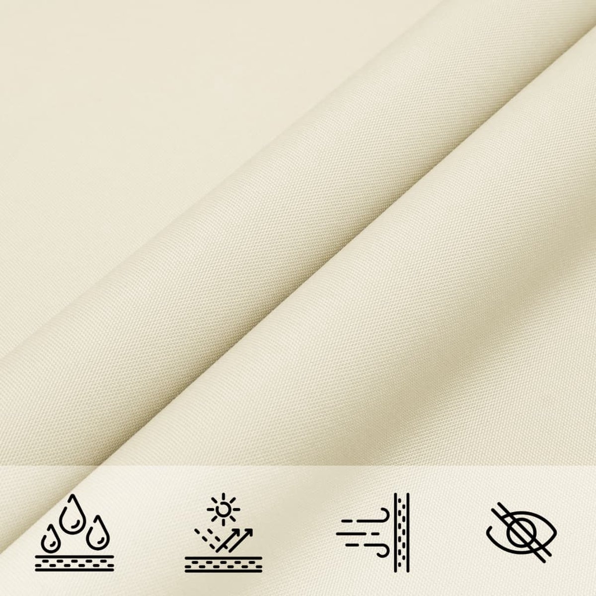 Schaduwdoek - Zonnescherm - rechthoekig - 4x6 meter - oxford stof - crème - Afbeelding 15