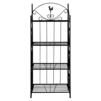 Plantenrek - plantenkast - verticale tuin - hoogte 153 cm - metaal   - zwart