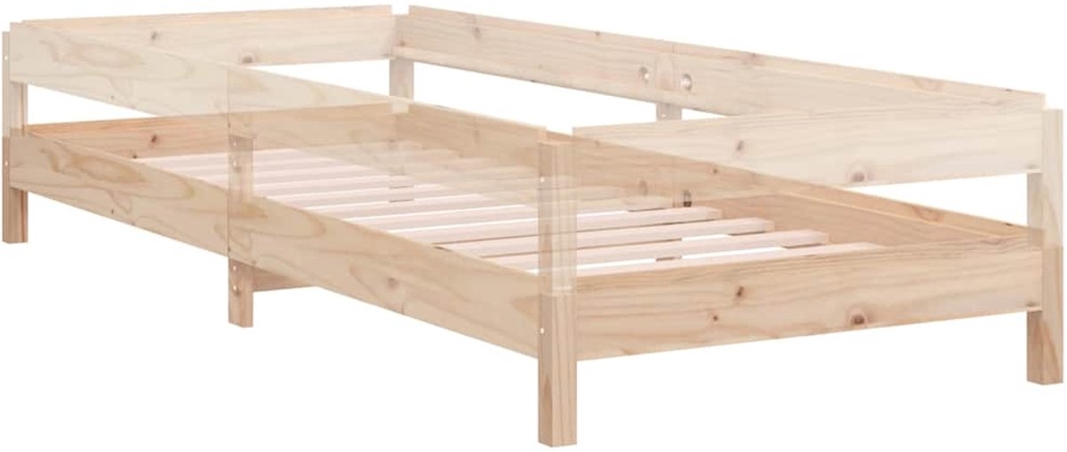 Eenpersoonsbed - 90x190 - cm - massief grenenhout - met lattenbodem - Afbeelding 13