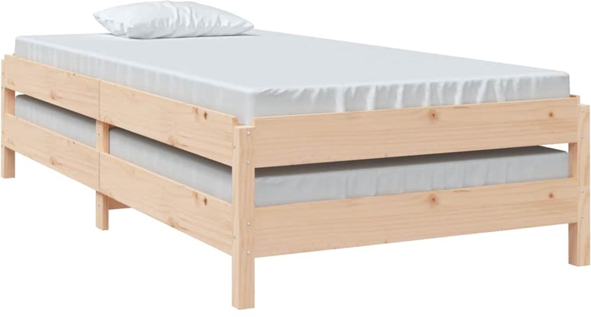 Eenpersoonsbed - 90x190 - cm - massief grenenhout - met lattenbodem - Afbeelding 14
