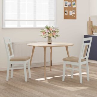 Set van 2 Eetkamerstoelen - Massief hout - vintage - wit en bruin - stijlvol design