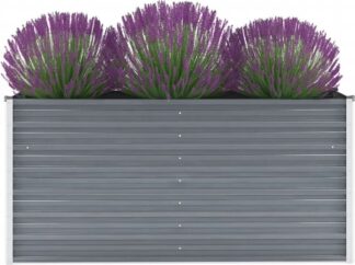 Plantenbak - bloempot XL - 160x40 - cm - hoogte 77 cm - gegalvaniseerd staal - grijs