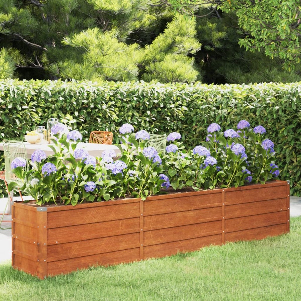 Plantenbak - bloempot XL lengte 240 cm - hoogte 40 cm - cortenstaal - roestkleur - Afbeelding 10