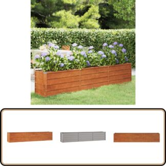 Plantenbak - bloempot XL lengte 240 cm - hoogte 40 cm - cortenstaal - roestkleur