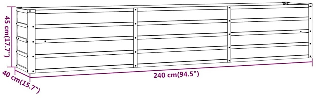 Plantenbak - bloempot XL lengte 240 cm - hoogte 40 cm - cortenstaal - roestkleur - Afbeelding 11