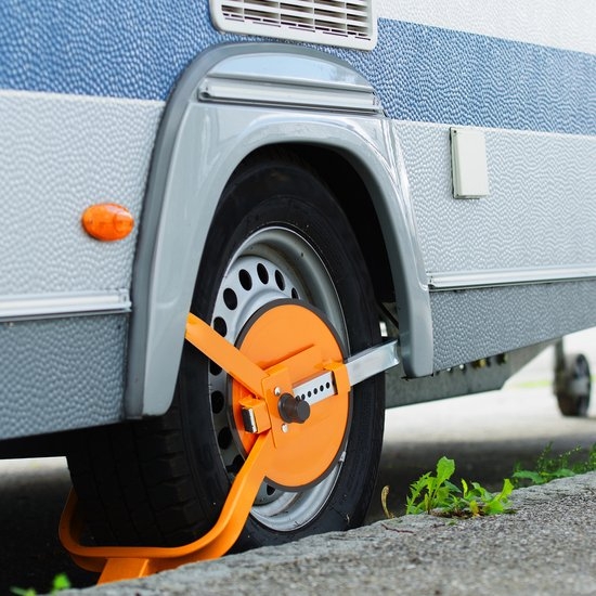 Wielklem - voor 13-15 inch wiel - auto - caravan - aanhanger - geel - Afbeelding 8