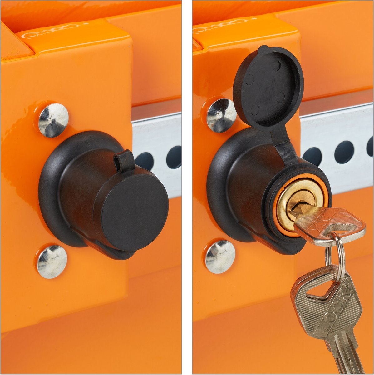Wielklem - voor 13-15 inch wiel - auto - caravan - aanhanger - geel - Afbeelding 9