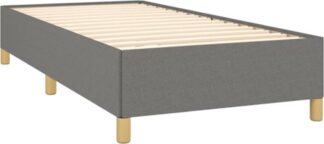 Eenpersoonsbed - Bedframe - 80x200 cm - stof en hout - donkergrijs - zonder hout