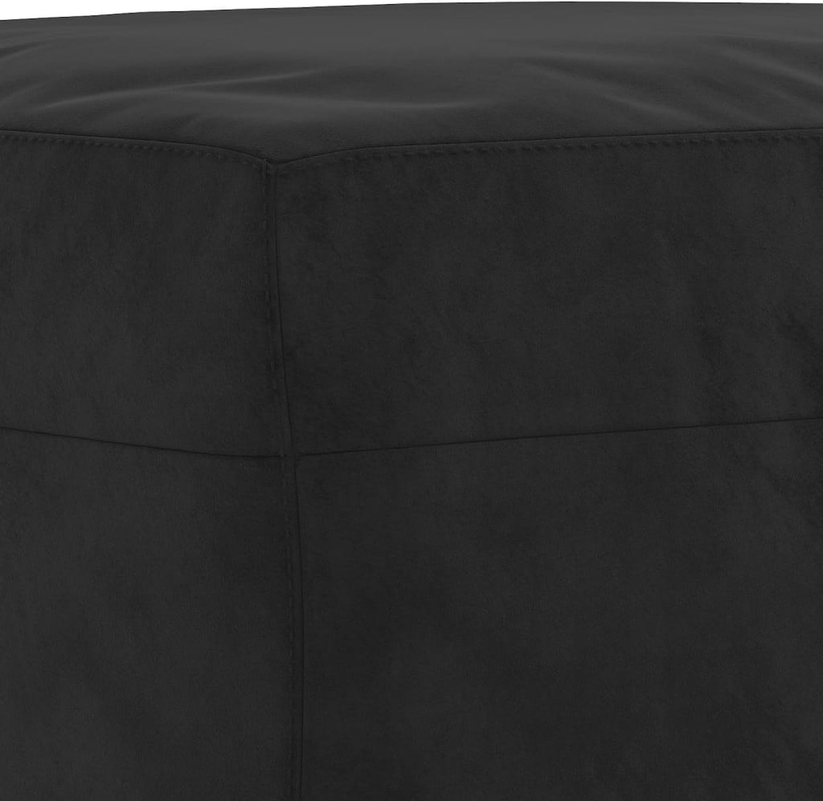 Voetenbank - krukje - 60x50x41 - cm - fluweel - zwart - Afbeelding 3