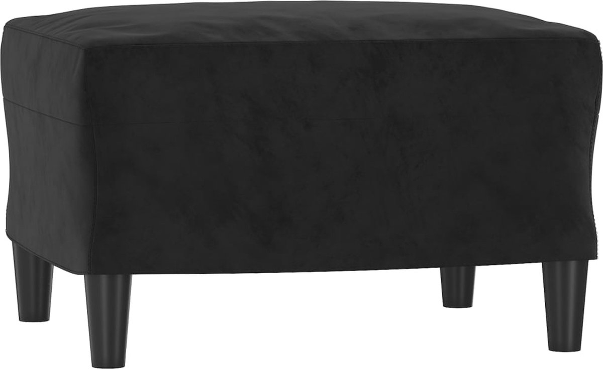 Voetenbank - krukje - 60x50x41 - cm - fluweel - zwart - Afbeelding 4