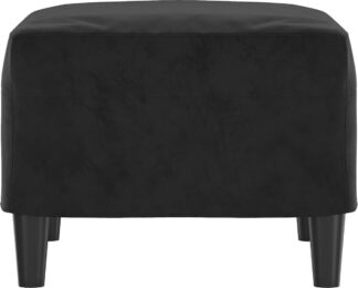 Voetenbank - krukje - 60x50x41 - cm - fluweel - zwart