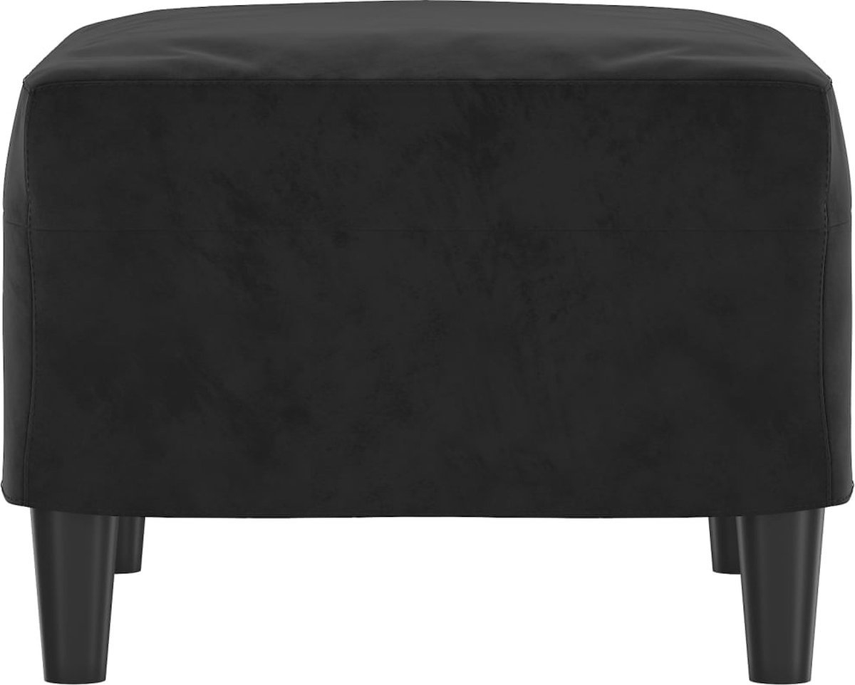 Voetenbank - krukje - 60x50x41 - cm - fluweel - zwart