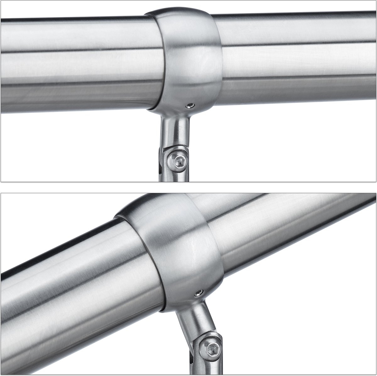 trapleuning voor buiten - 150 cm lengte - rvs - met wandhouder - Afbeelding 6