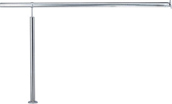 trapleuning voor buiten - 150 cm lengte - rvs - met wandhouder - Afbeelding 4