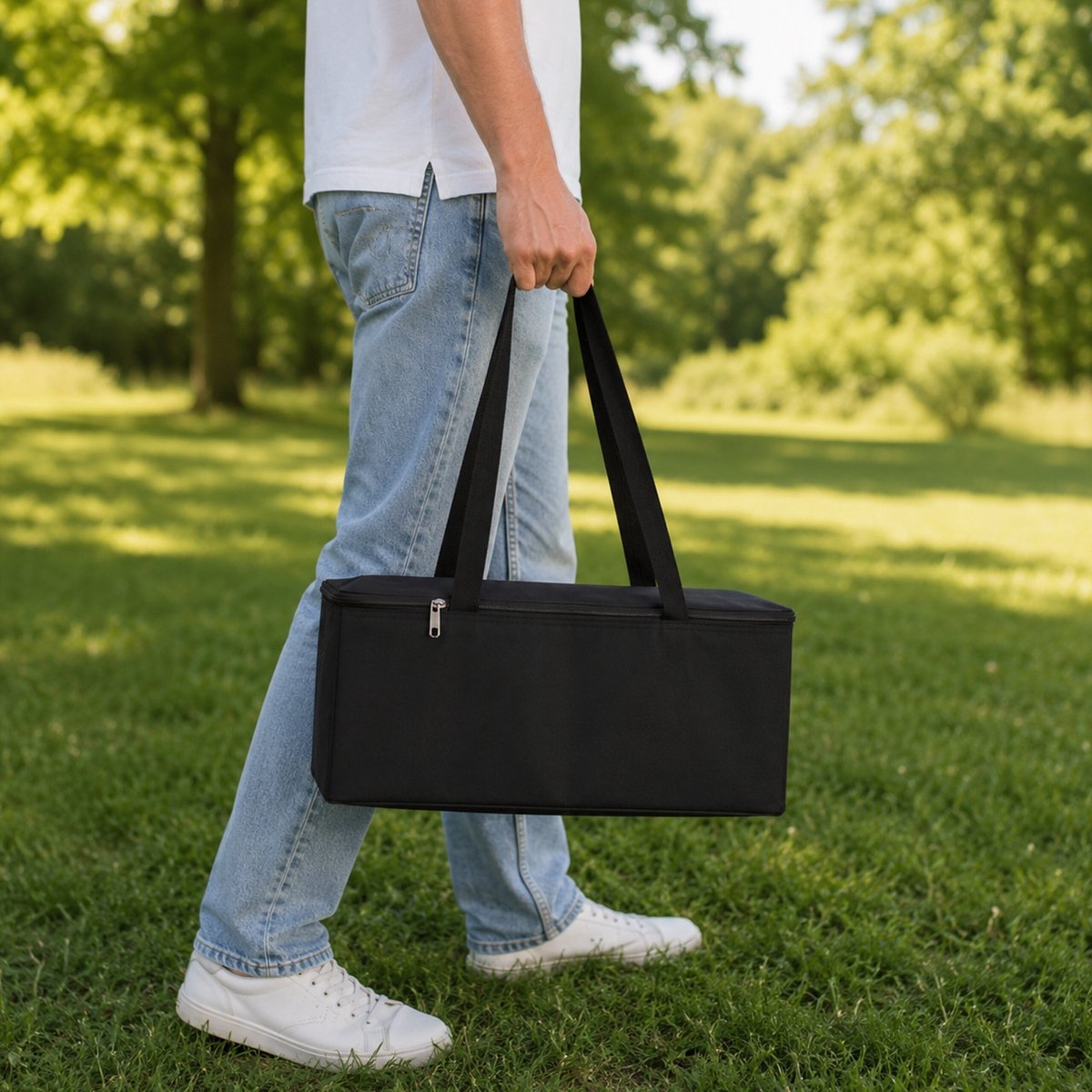 Vallende toren XL 63 cm hoog - evenwichtstoren Jenga stijl - binnen en buiten - met tas - 54 blokken - Afbeelding 4